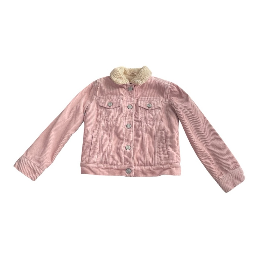 GAP Girls' Pink Corduroy Jacket with Cream Faux-Sherpa Collar - Picture 3 of 12